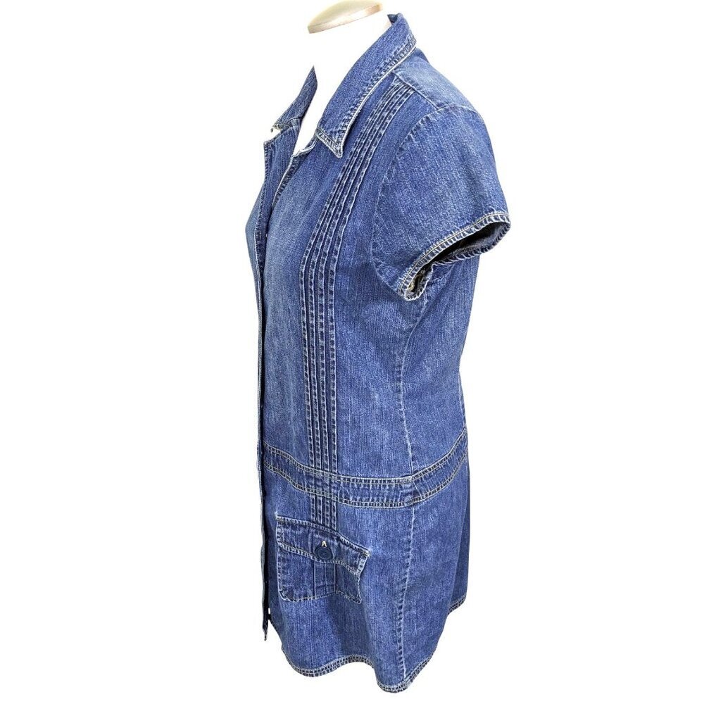 Old Navy Blue Denim Mini Dress with Front Buttons - Picture 7 of 9